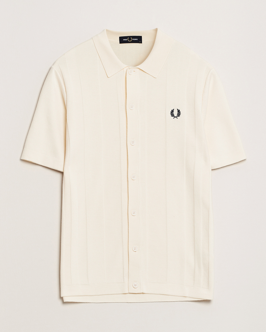 Herren | Hemden | Fred Perry | Knitted Short Sleeve Shirt Ecru