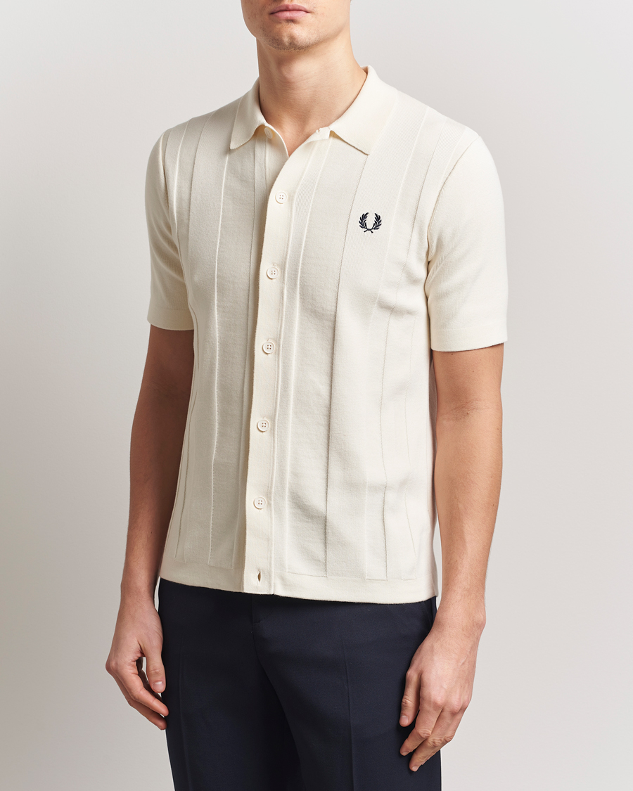 Herren | Hemden | Fred Perry | Knitted Short Sleeve Shirt Ecru