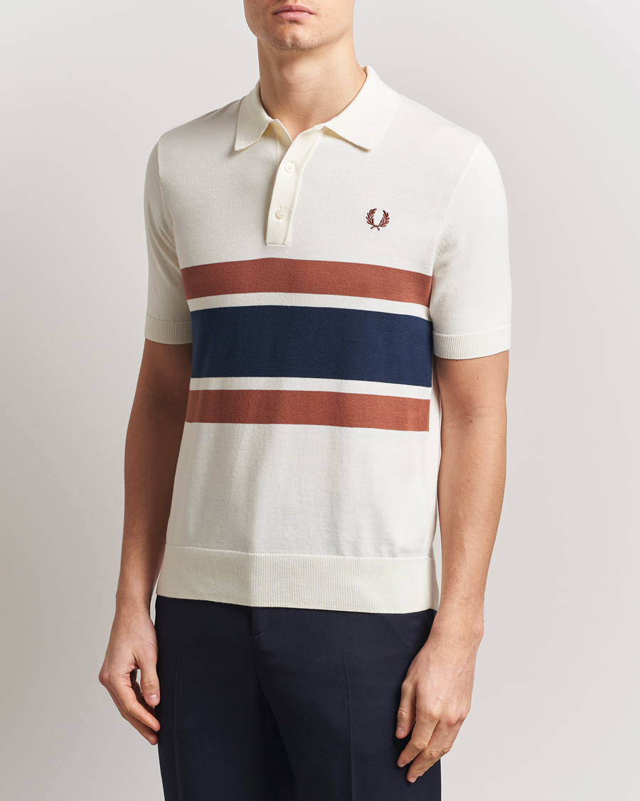 Herren | Poloshirts | Fred Perry | Paneled Knitted Polo Light Ecru