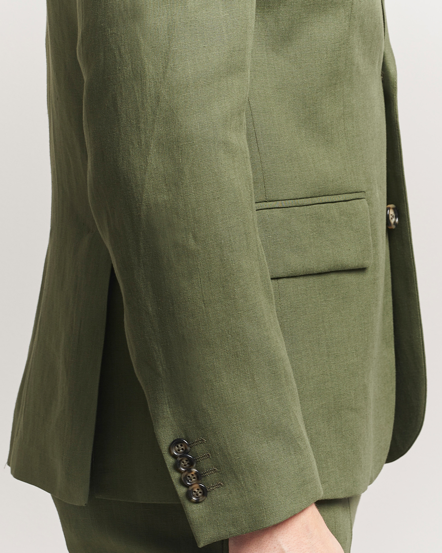 Herren | Sakkos | J.Lindeberg | Elton Unlined Super Linen Blazer Olivinie