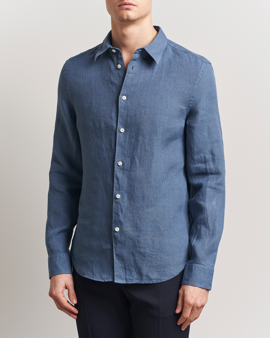 Herren | Hemden | J.Lindeberg | Slim Linen Melange Shirt Rain Washed