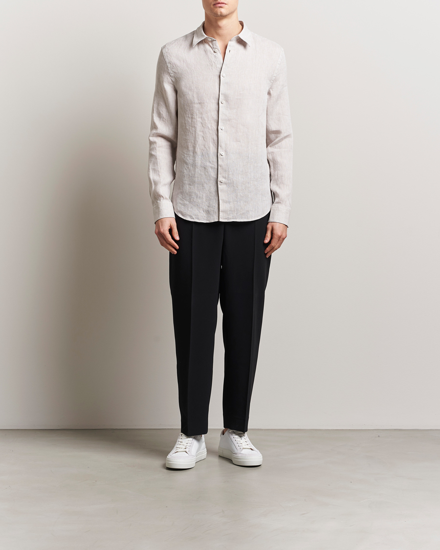 Herren | Hemden | J.Lindeberg | Slim Linen Melange Shirt Moonbeam
