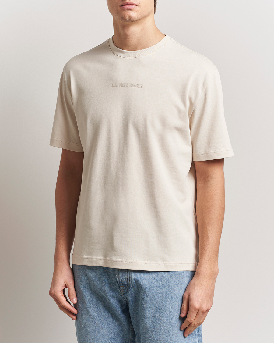 Herren | T-Shirts | J.Lindeberg | Hale Heavy Logo T-Shirt Moonbeam