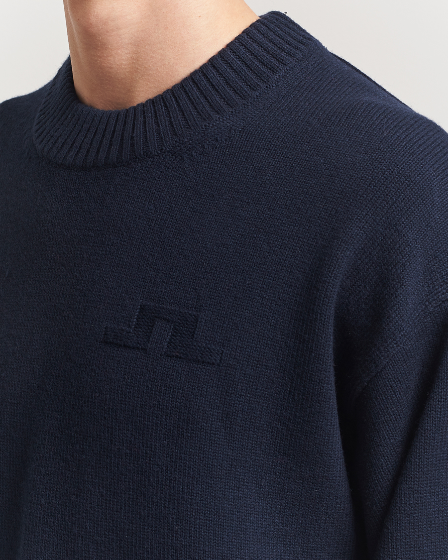 Herren | Pullover | J.Lindeberg | Eddy Cotton/Wool Crewneck Navy