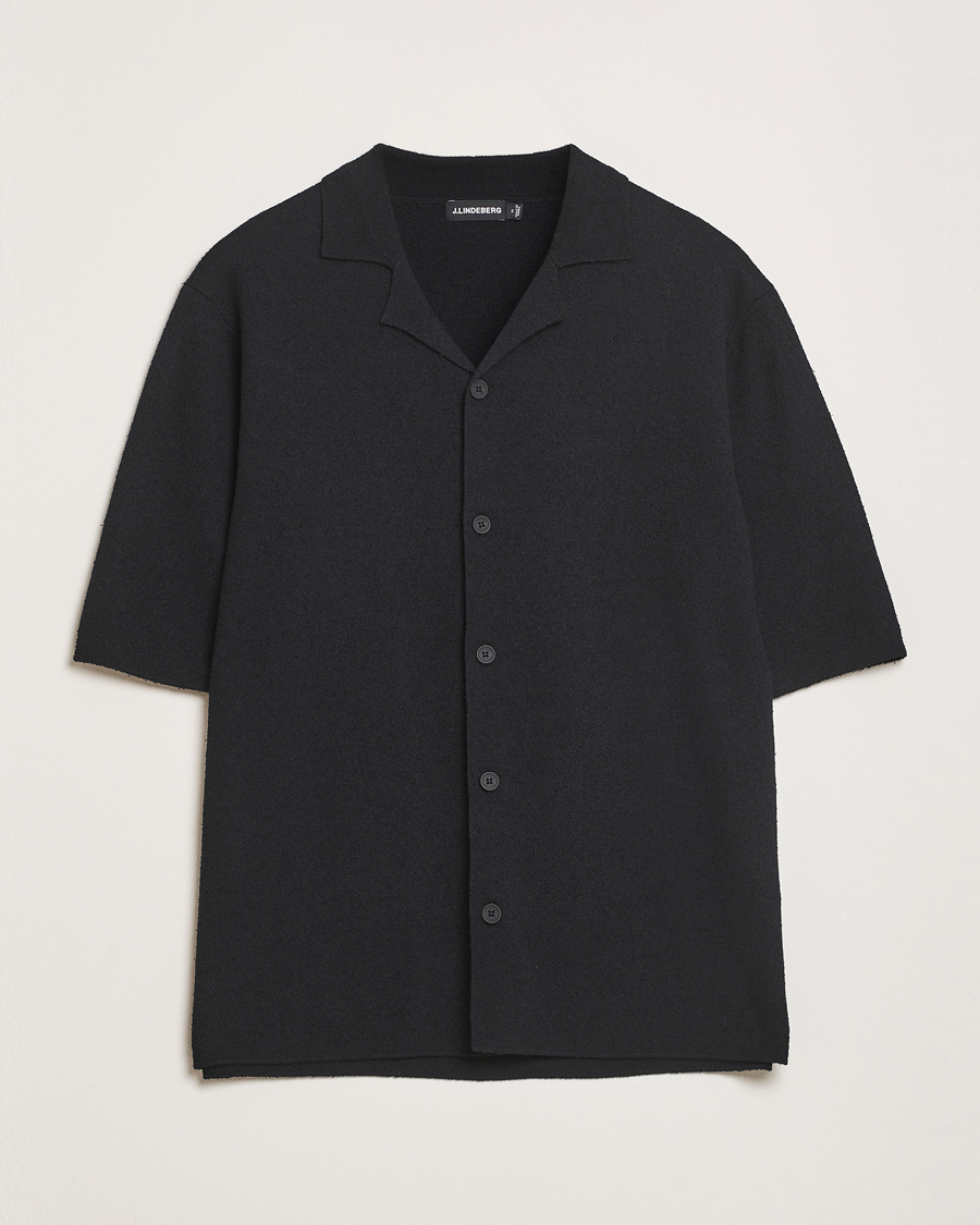 Herren | Hemden | J.Lindeberg | Sal Knitted Boucle Shirt Black