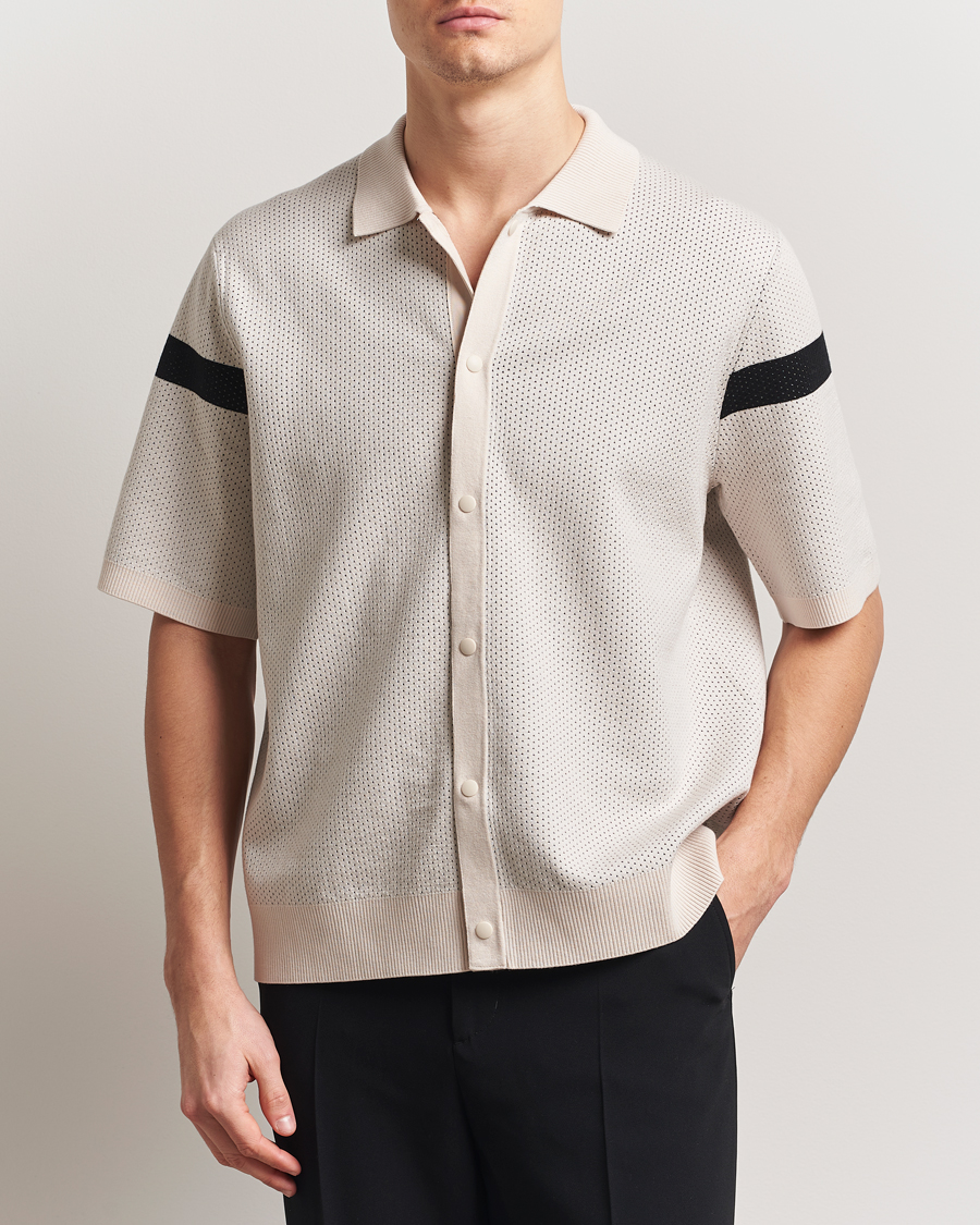 Herren | Hemden | J.Lindeberg | Rayne Short Sleeve Knitted Shirt Moonbeam
