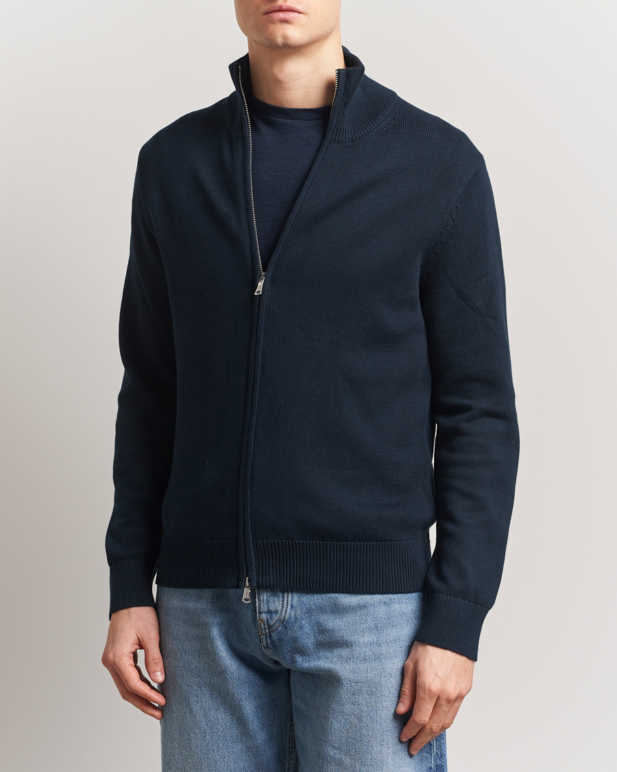 Herren | Pullover | J.Lindeberg | Alexis Full Zip Cotton Cardigan Navy