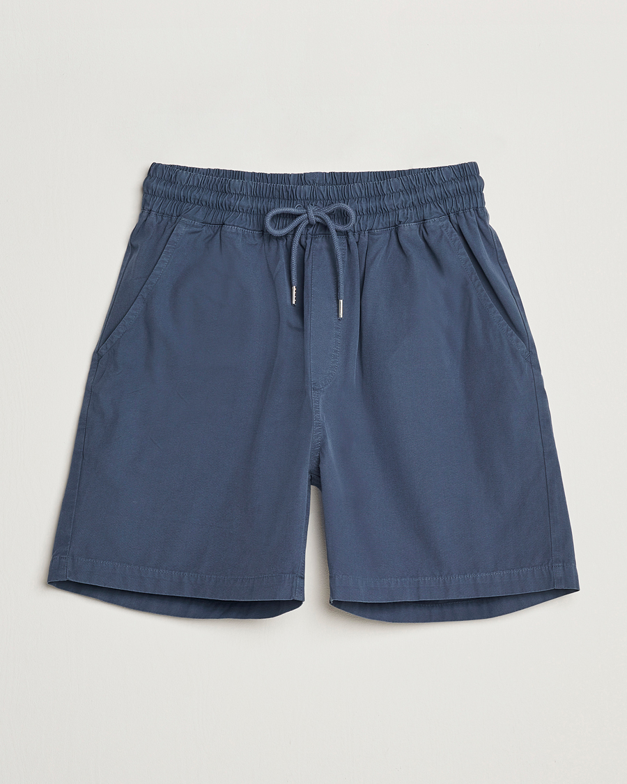 Herren | Shorts | Colorful Standard | Classic Organic Twill Drawstring Shorts Petrol Blue
