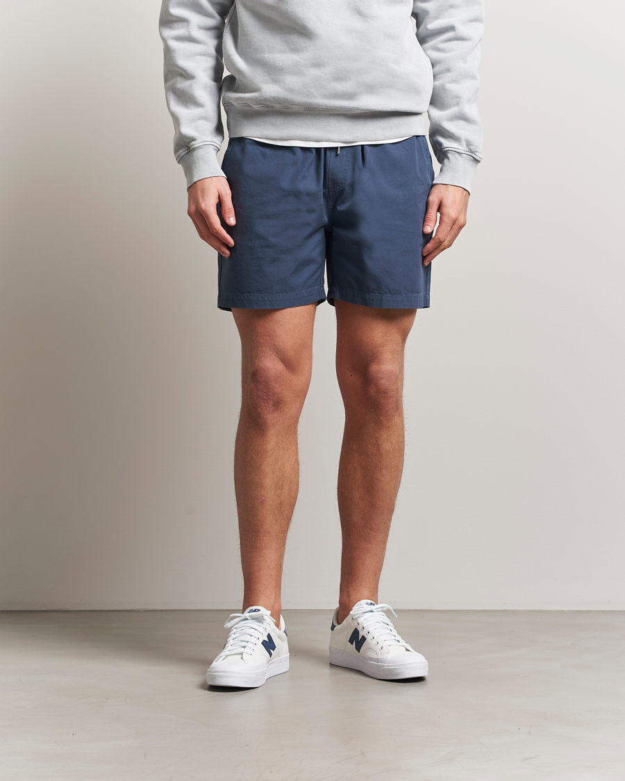 Herren | Shorts | Colorful Standard | Classic Organic Twill Drawstring Shorts Petrol Blue