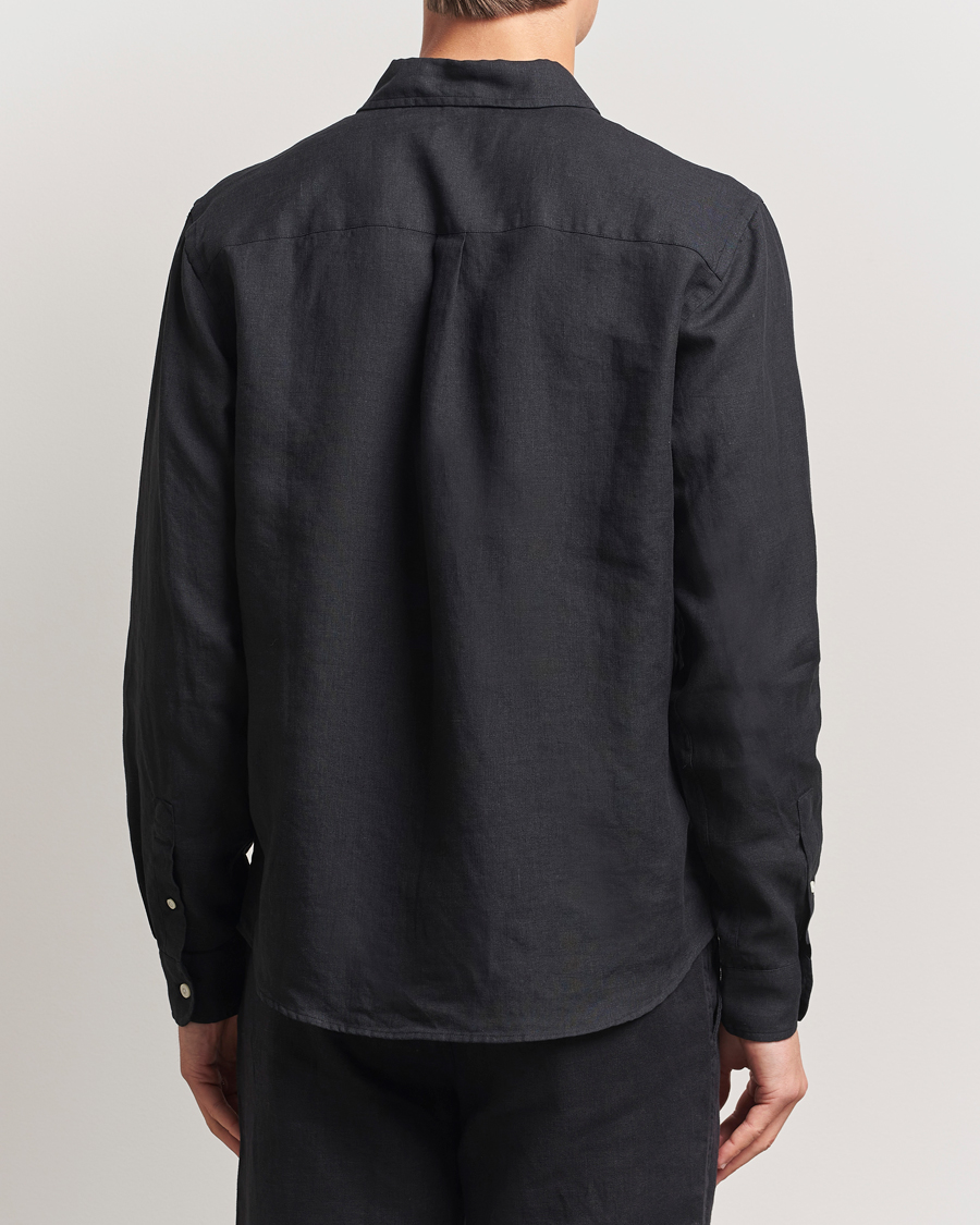 Herren | Hemden | Colorful Standard | Garment Dyed Linen Shirt Deep Black