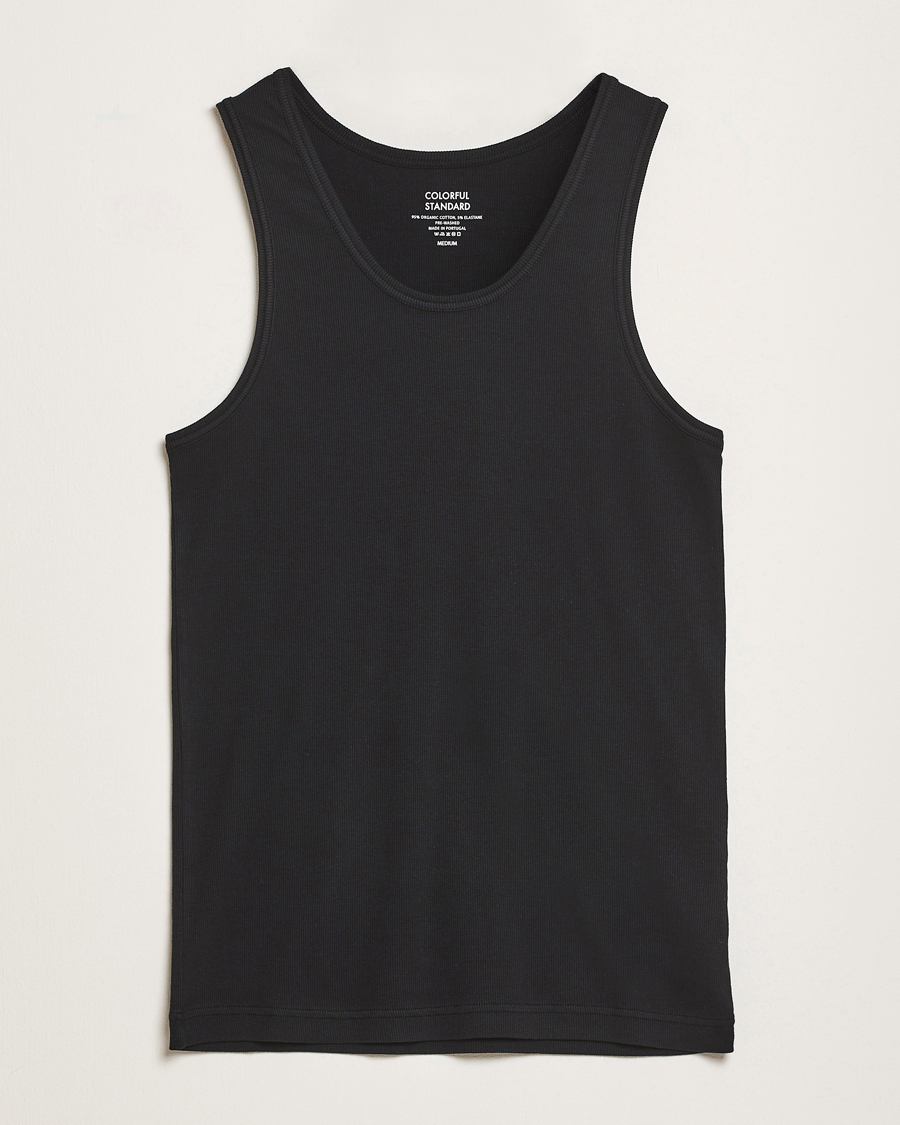 Herren | T-Shirts | Colorful Standard | Organic Rib Tank Top Deep Black