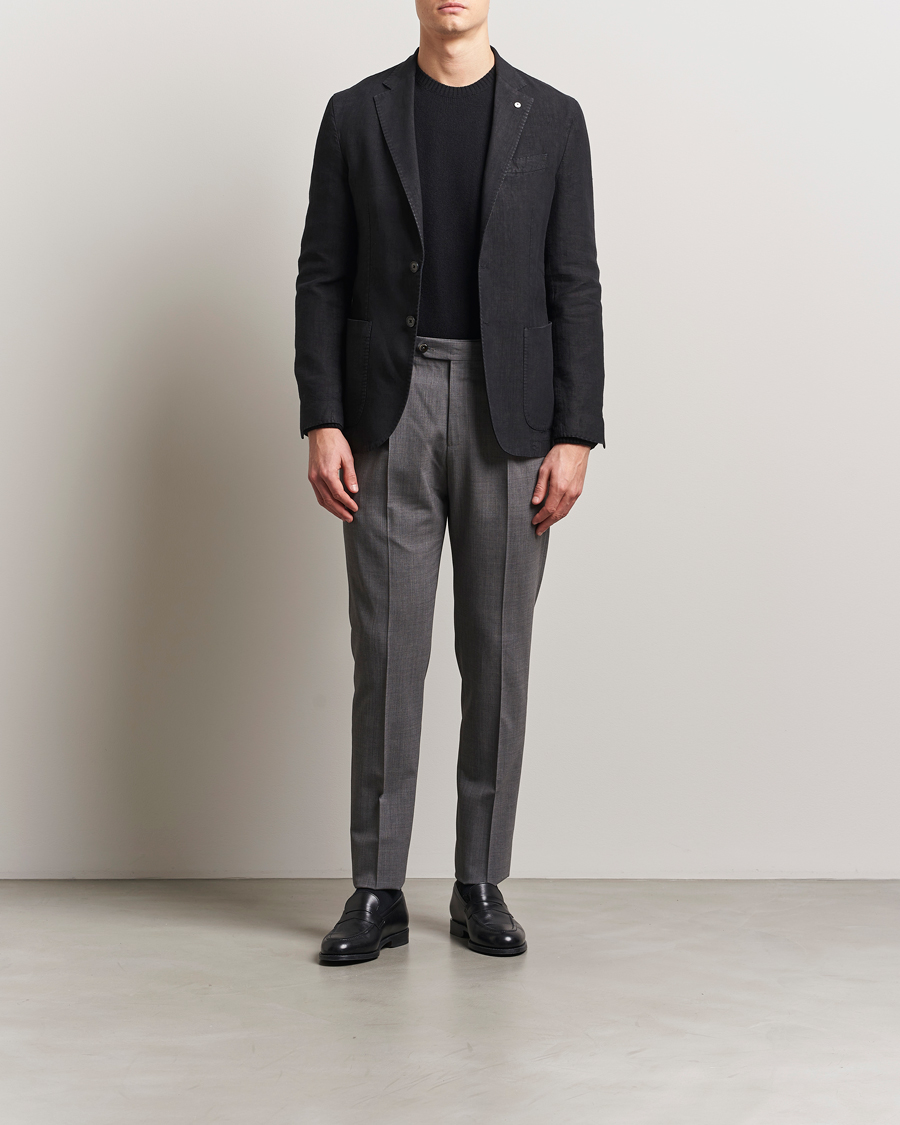 Herren | Sakkos | L.B.M. 1911 | Jack Regular Fit Linen Blazer Black