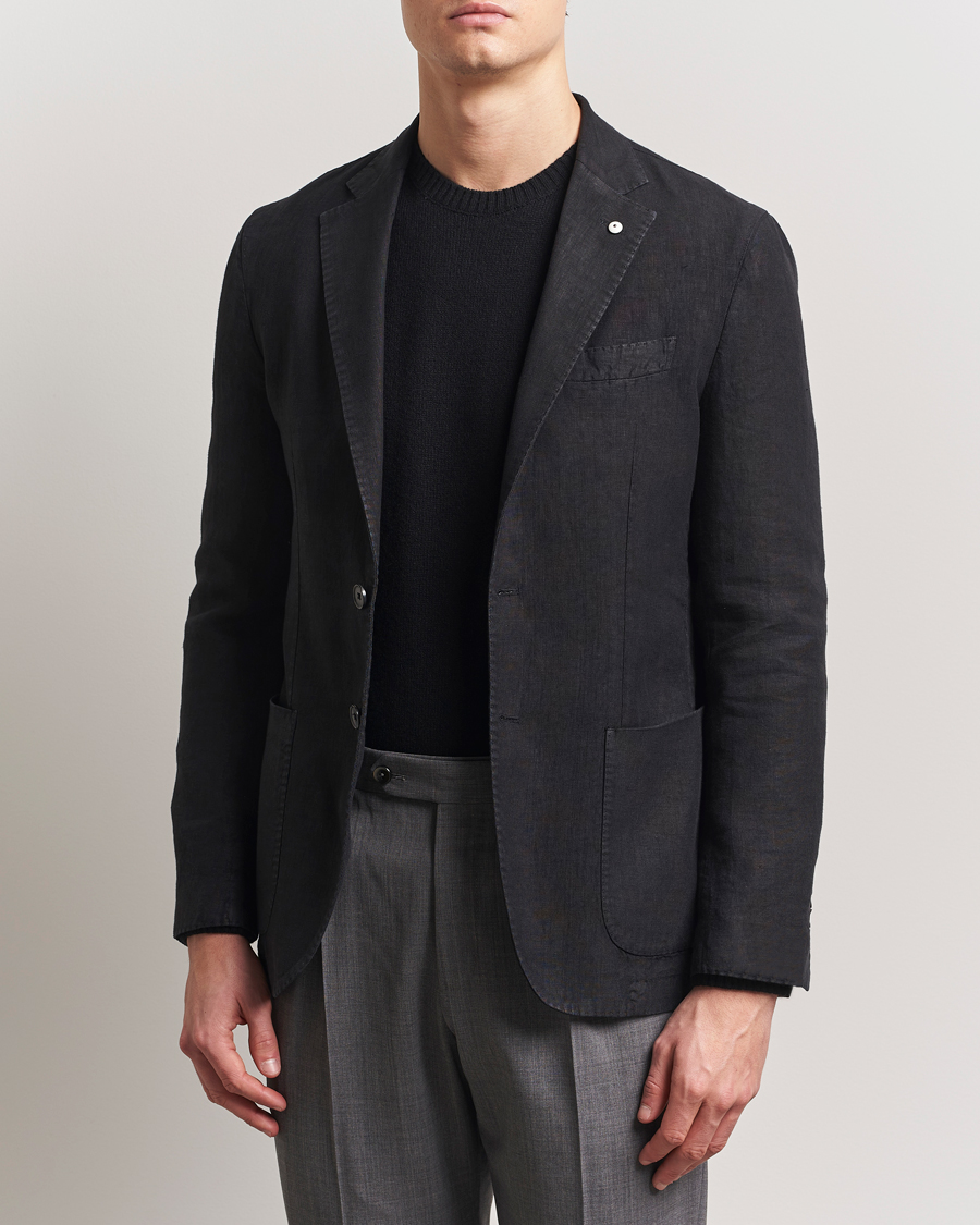 Herren | Sakkos | L.B.M. 1911 | Jack Regular Fit Linen Blazer Black