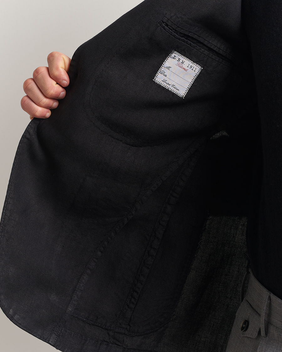 Herren | Sakkos | L.B.M. 1911 | Jack Regular Fit Linen Blazer Black