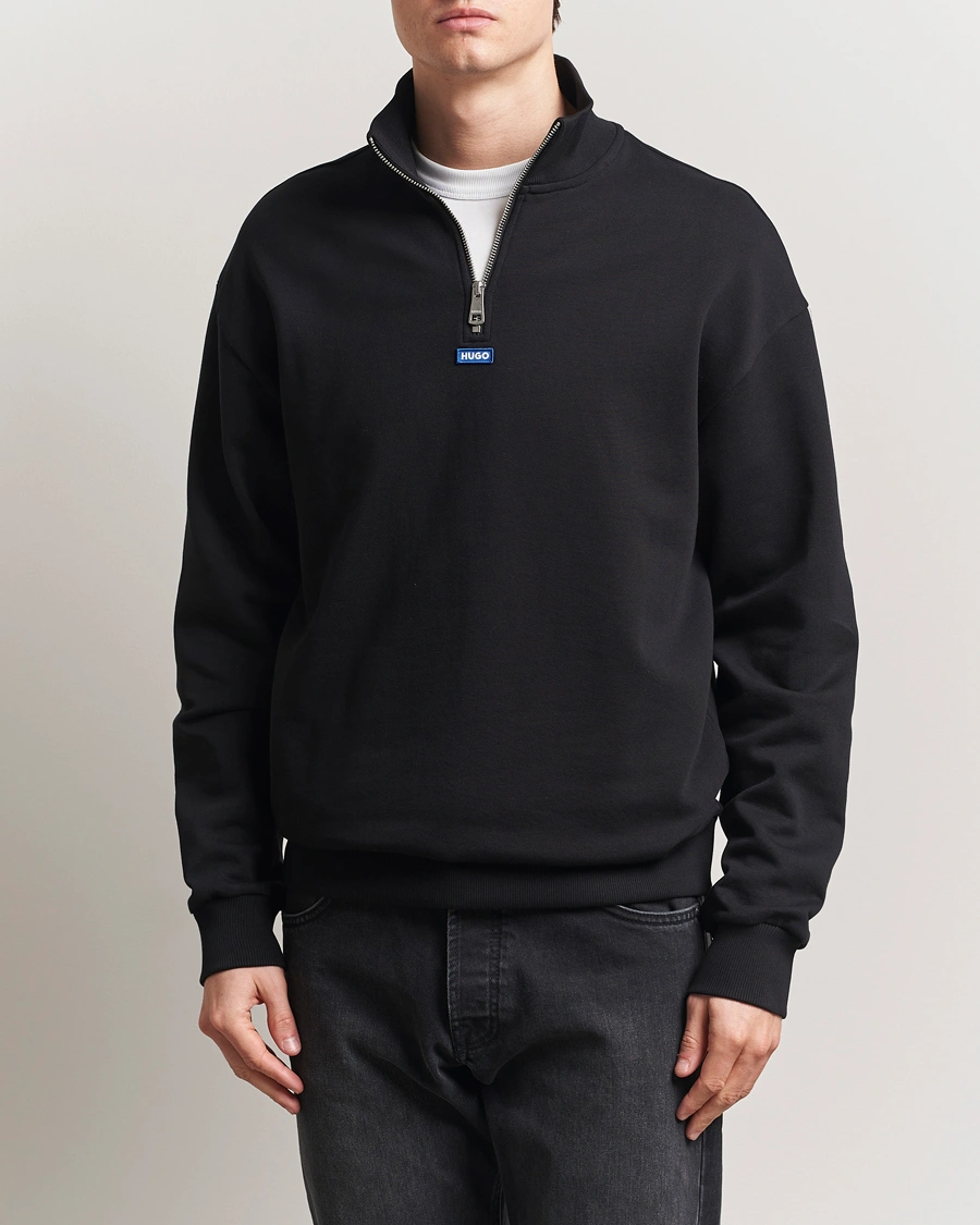 Herren | Pullover | HUGO | Neeler Half Zip Sweatshirt Black