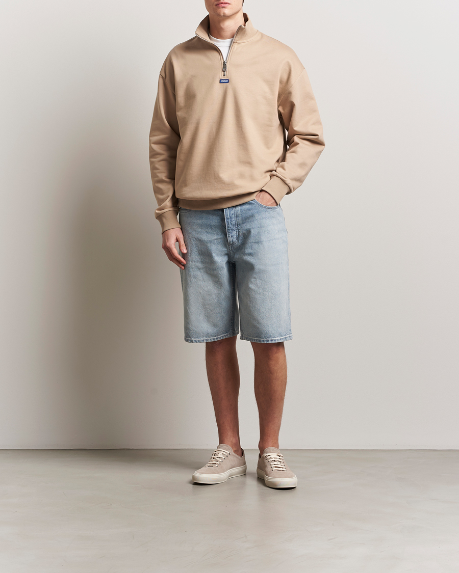 Herren | Pullover | HUGO | Neeler Half Zip Sweatshirt Medium Beige