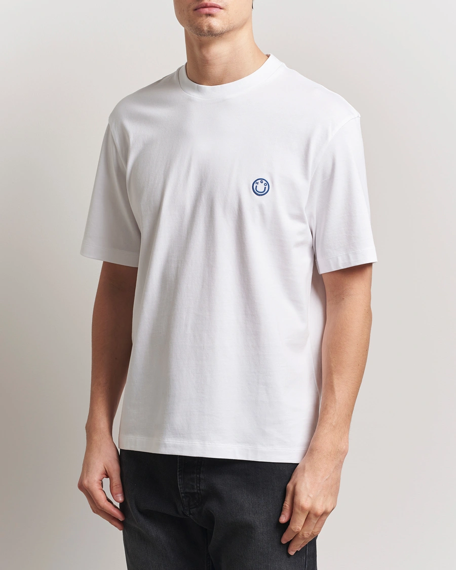 Herren | T-Shirts | HUGO | Niley Smiley Logo T-Shirt White