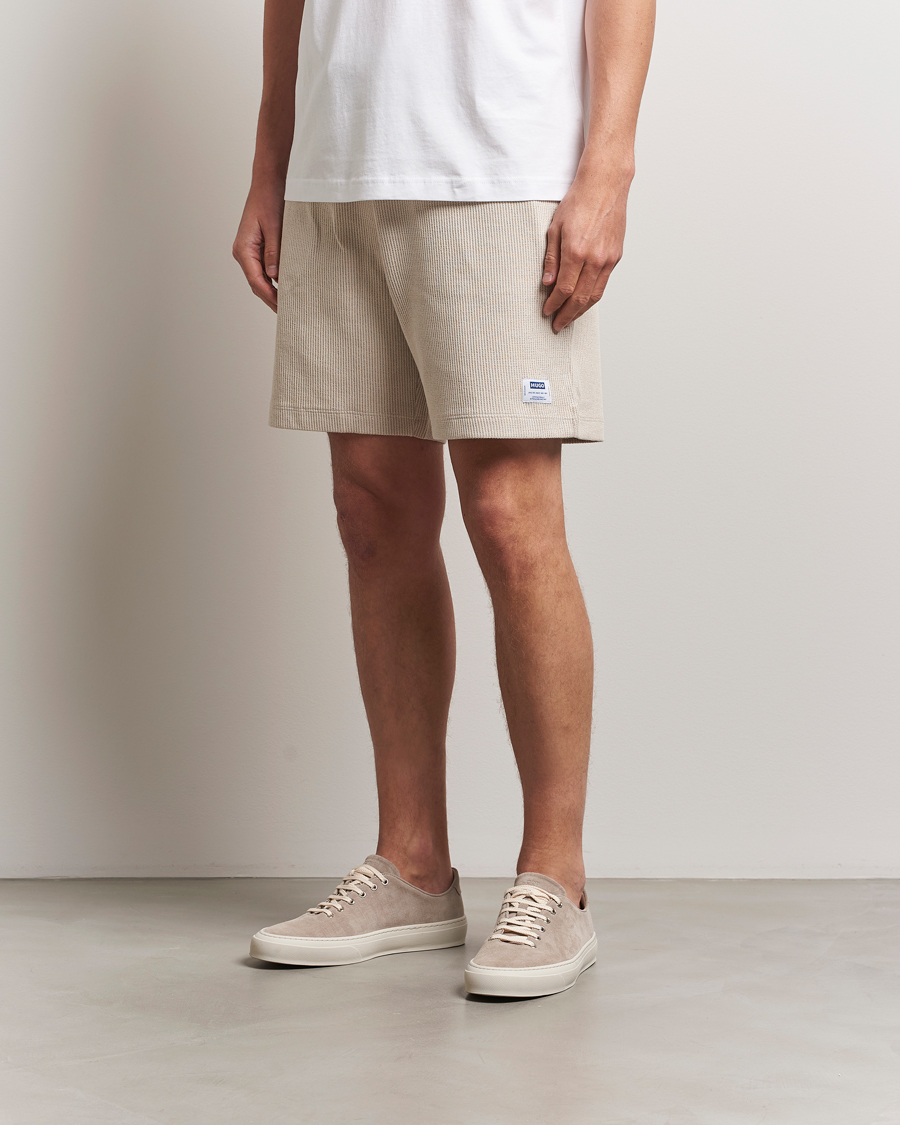 Herren | Shorts | HUGO | Nuwfallo Waffle Sweatshorts Open White