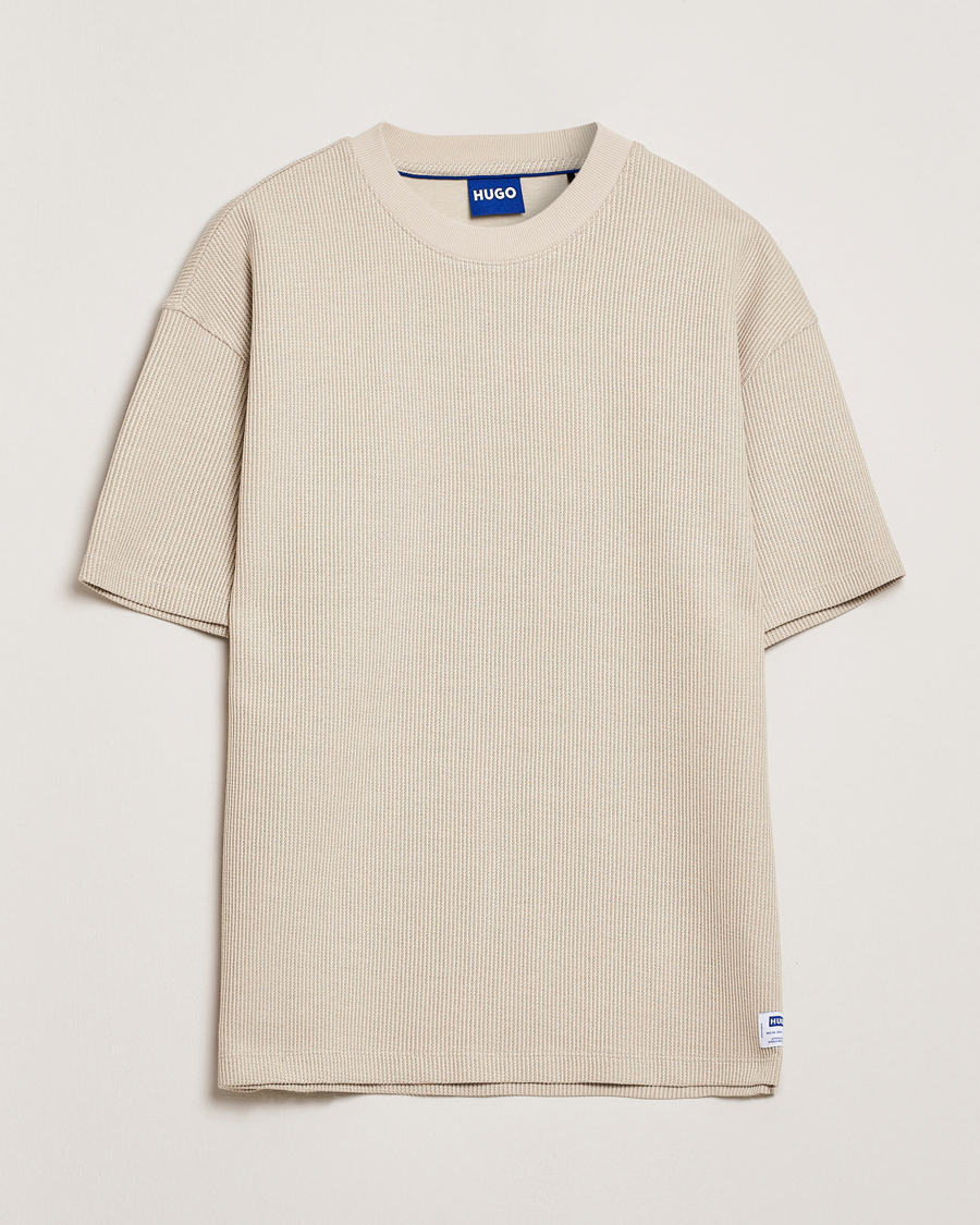 Herren | T-Shirts | HUGO | Waffle Crew Neck T-Shirt Open White