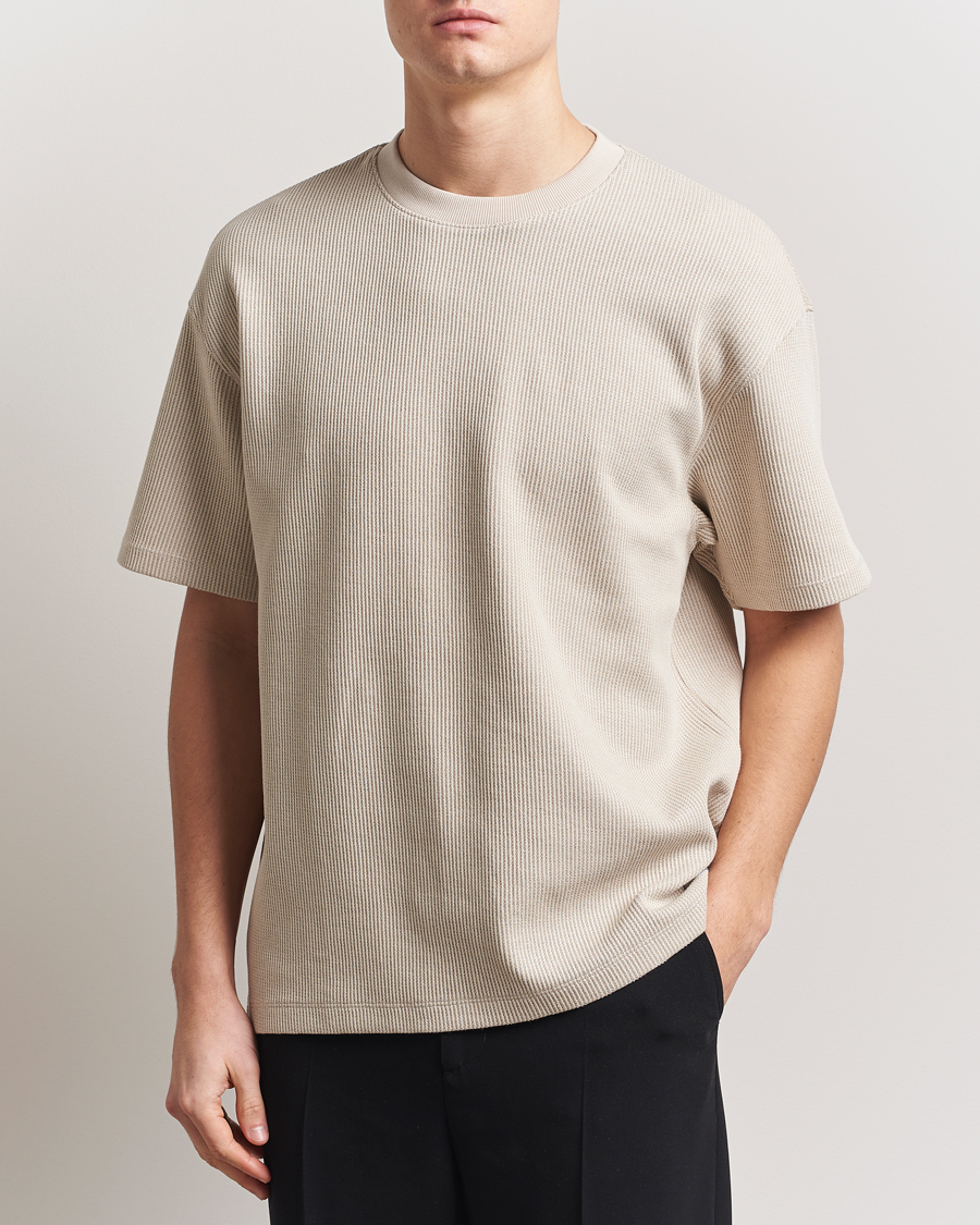 Herren | T-Shirts | HUGO | Waffle Crew Neck T-Shirt Open White
