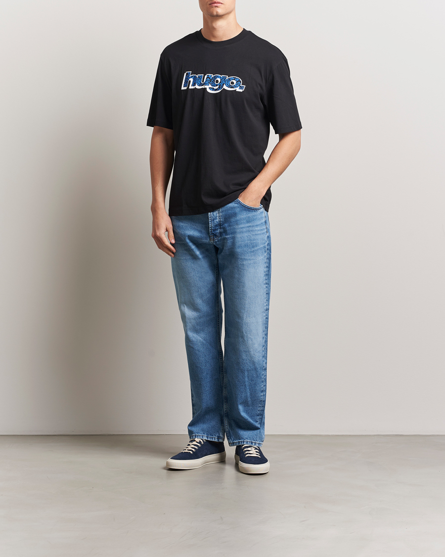 Herren | T-Shirts | HUGO | Nugibol 3D Logo Crew Neck T-Shirt Black