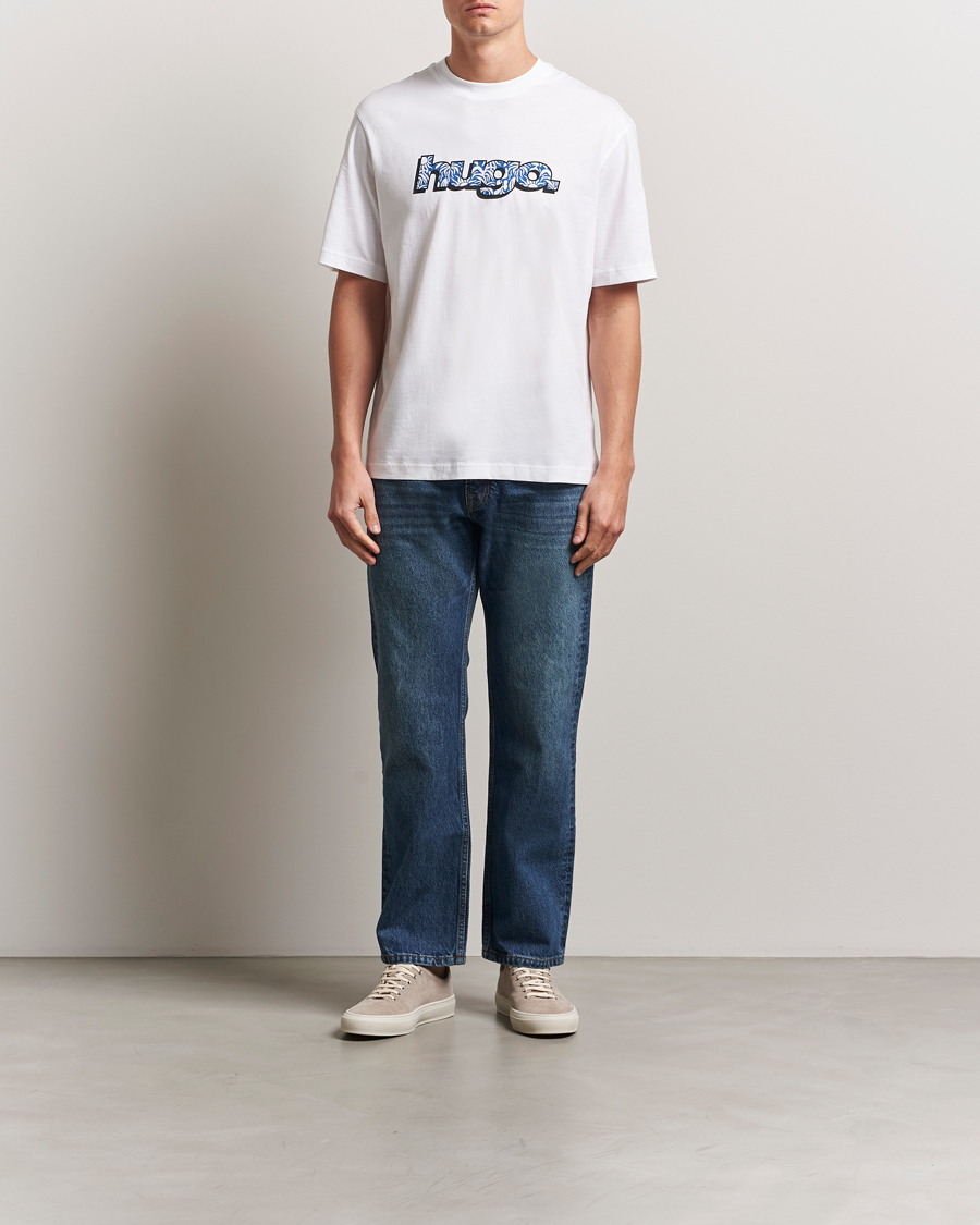 Herren | T-Shirts | HUGO | Nugibol 3D Logo Crew Neck T-Shirt White