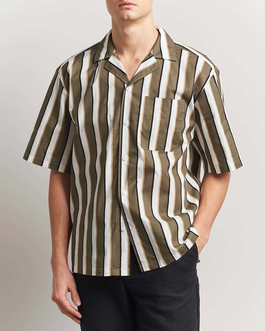 Herren | Hemden | HUGO | Eligino Striped Short Sleeve Shirt Open Green