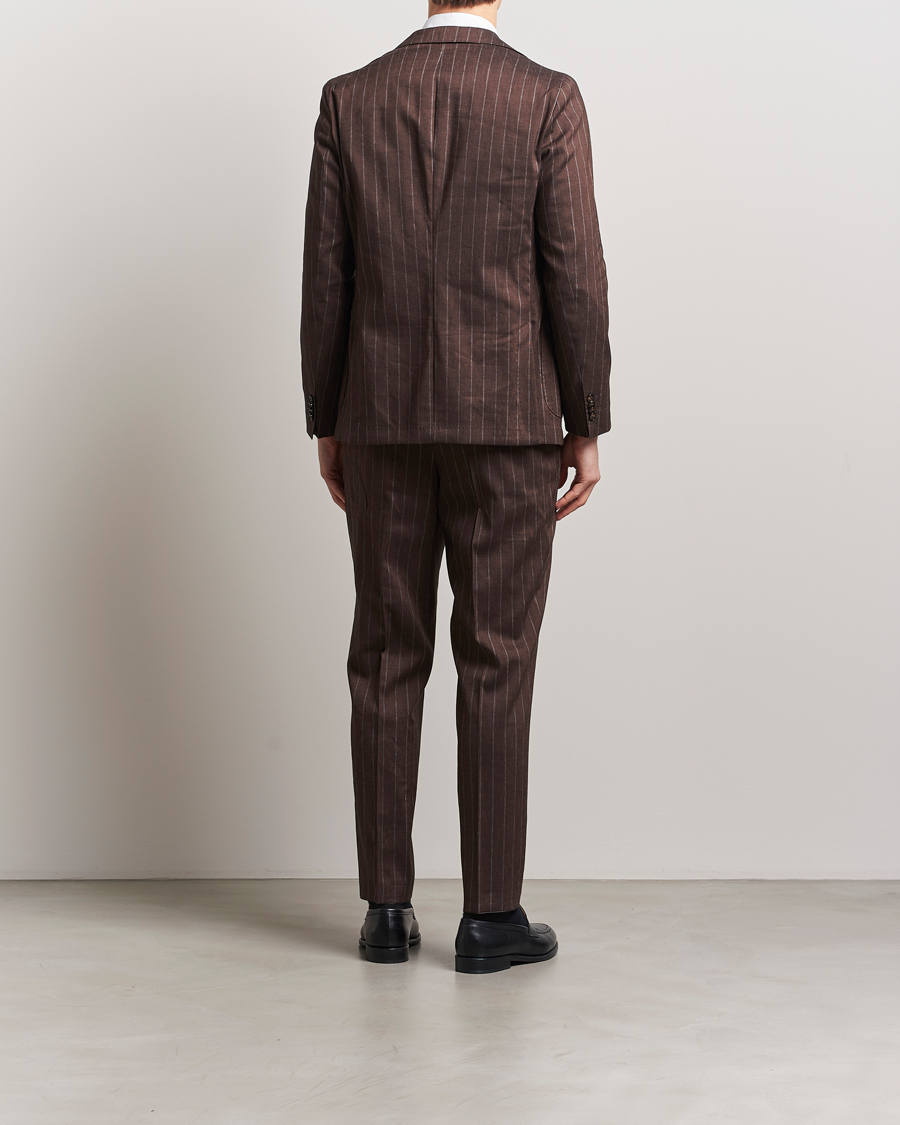 Herren | Anzüge | BOSS BLACK | Hanry Wool Pinstriped Suit Dark Brown