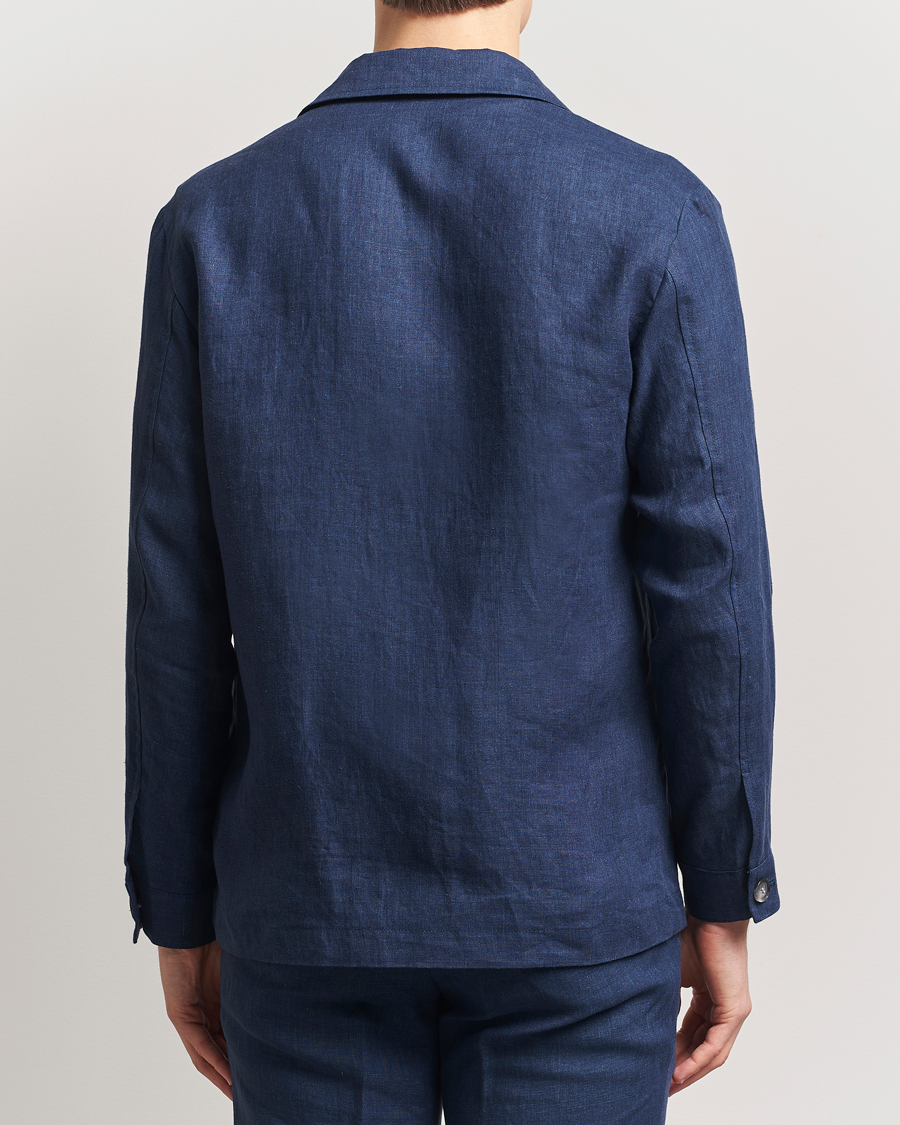 Herren | Jacken | BOSS BLACK | Carper Linen Shirt Jacket Dark Blue