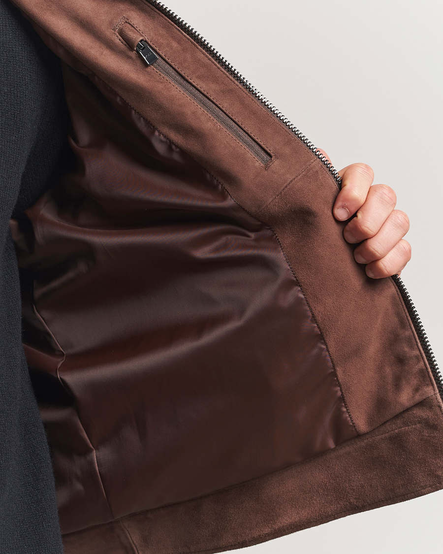 Herren | Jacken | BOSS BLACK | Malbano Suede Jacket Dark Brown