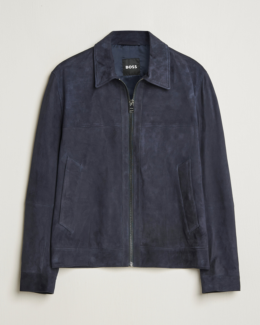 Herren | Jacken | BOSS BLACK | Malbano Suede Jacket Dark Blue