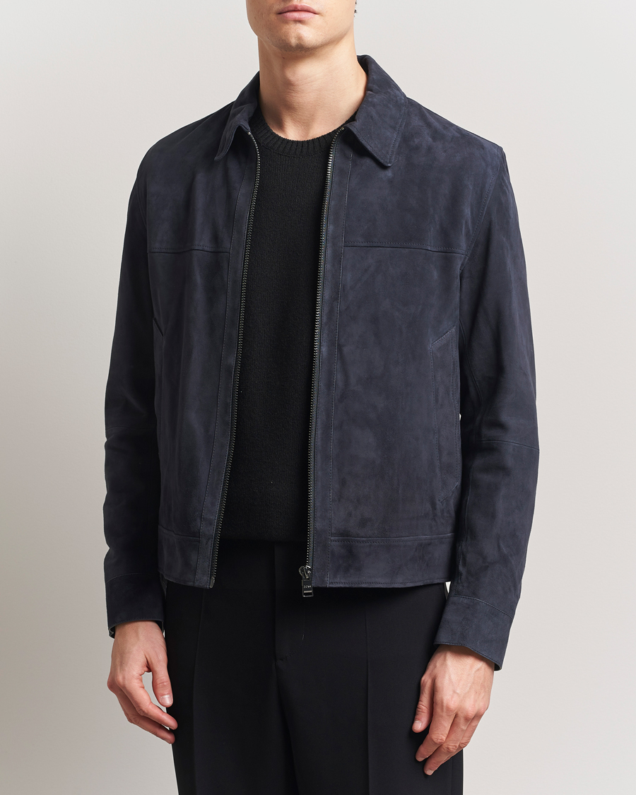 Herren | Jacken | BOSS BLACK | Malbano Suede Jacket Dark Blue