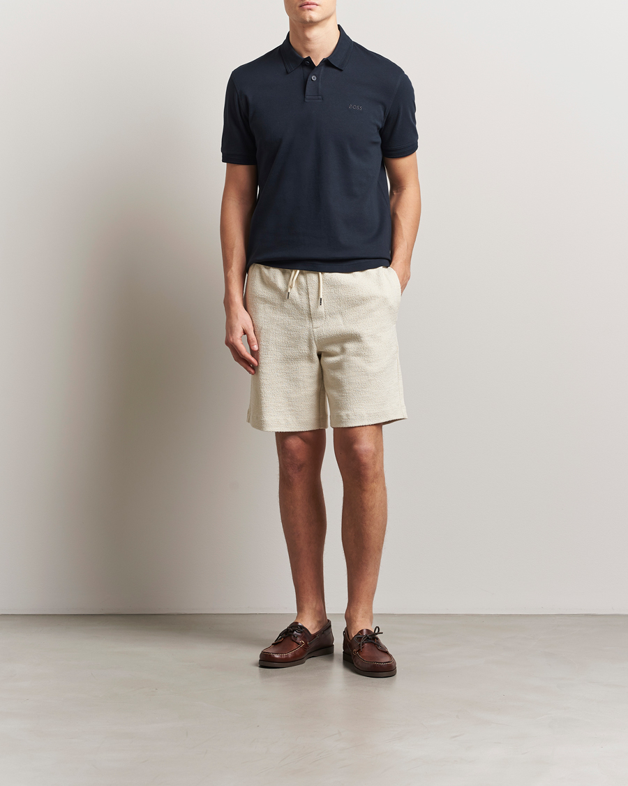 Herren | Shorts | BOSS BLACK | Leoni Terry Sweatshorts Open White