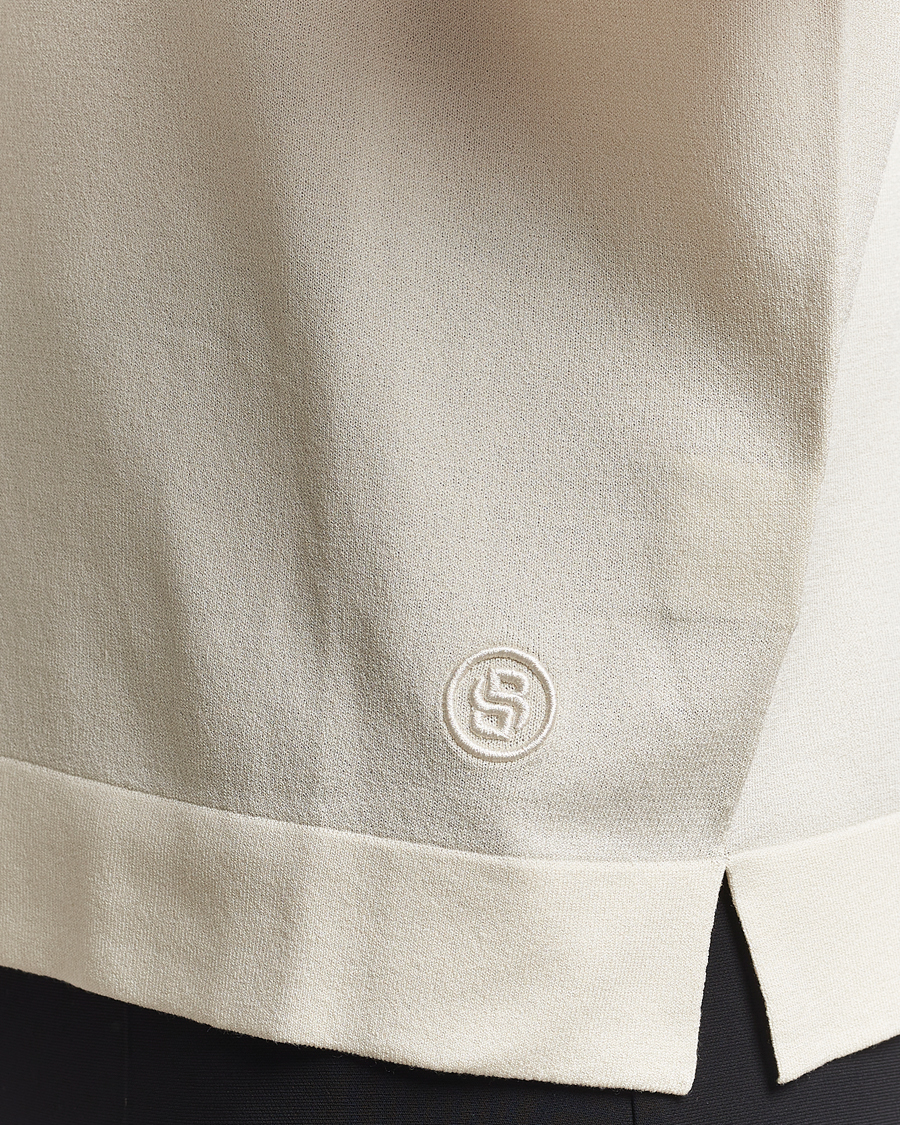 Herren | Poloshirts | BOSS BLACK | Jervasoni Cotton/Silk Knitted Polo Open White