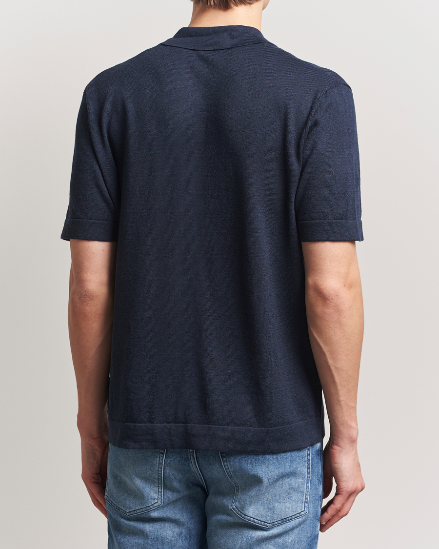 Herren | Hemden | BOSS ORANGE | Kamicino Knitted Short Sleeve Shirt Dark Blue