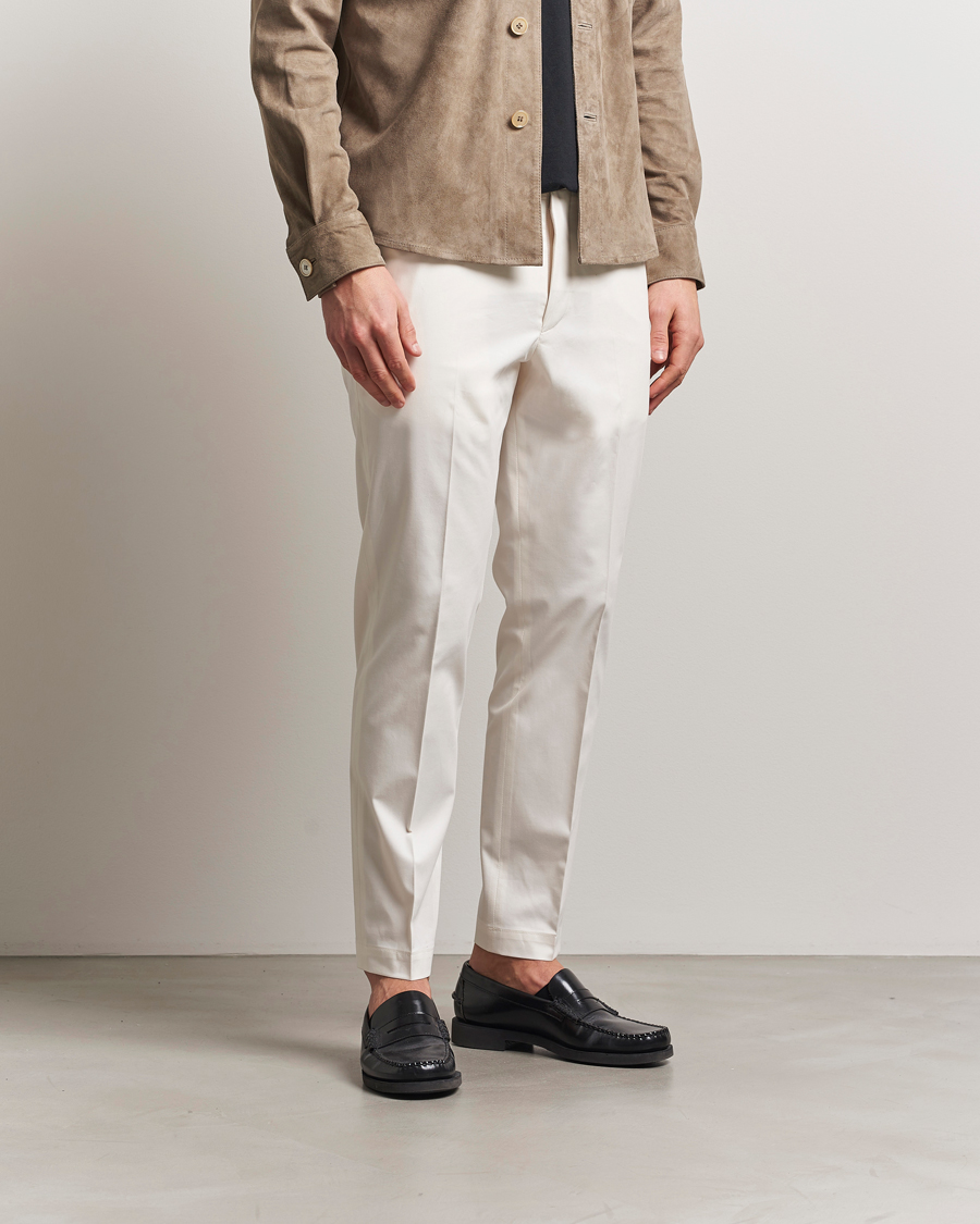 Herren | Hosen | BOSS CAMEL | Kaiton Cotton Pleated Trousers Open White