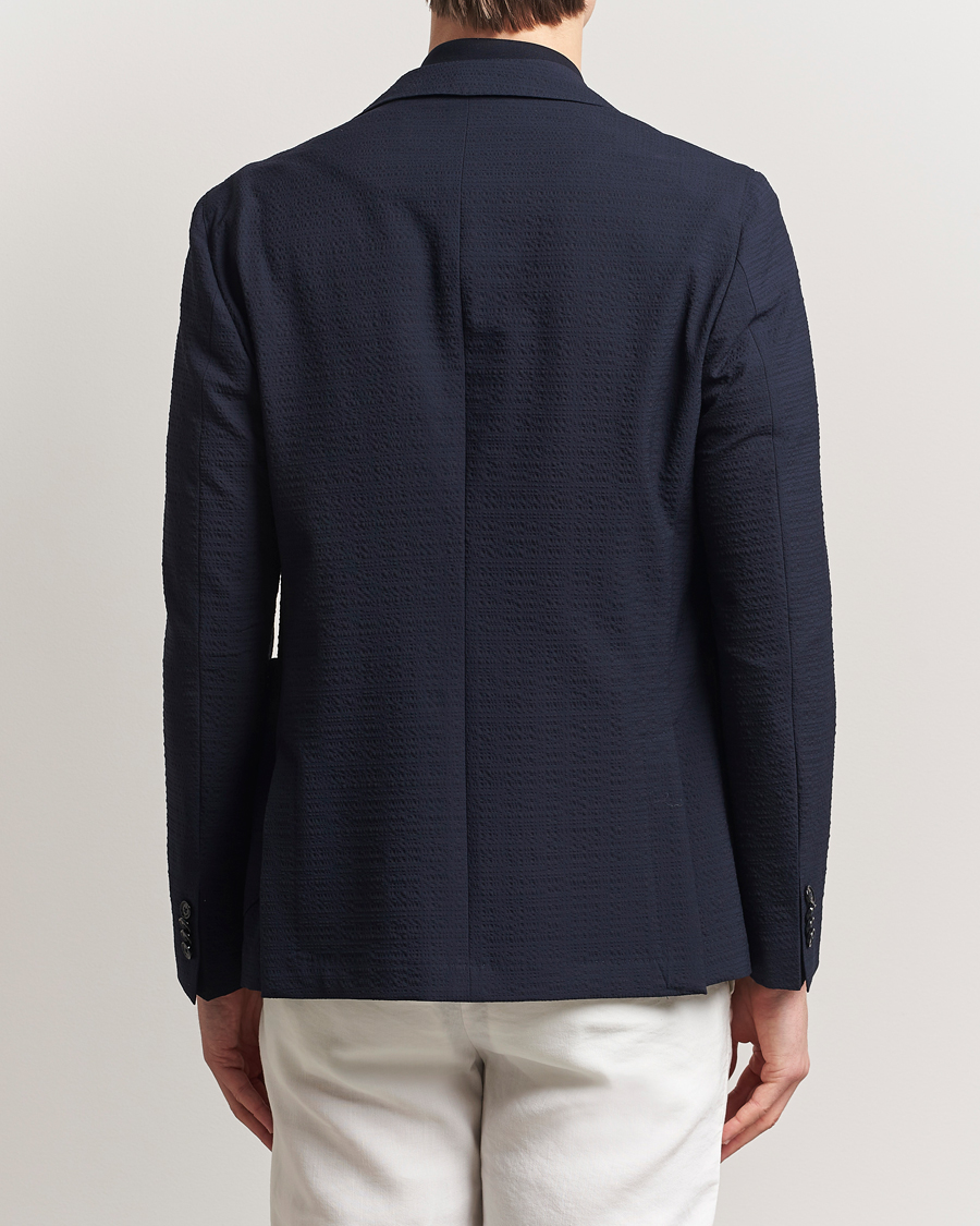 Herren | Sakkos | BOSS BLACK | Hanry Seersucker Patch Pocket Blazer Dark Blue