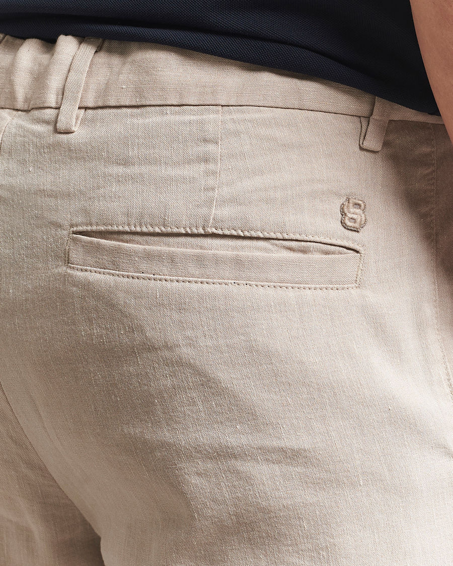 Herren | Shorts | BOSS BLACK | Kane Linen/Cotton Drawstring Shorts Light Beige