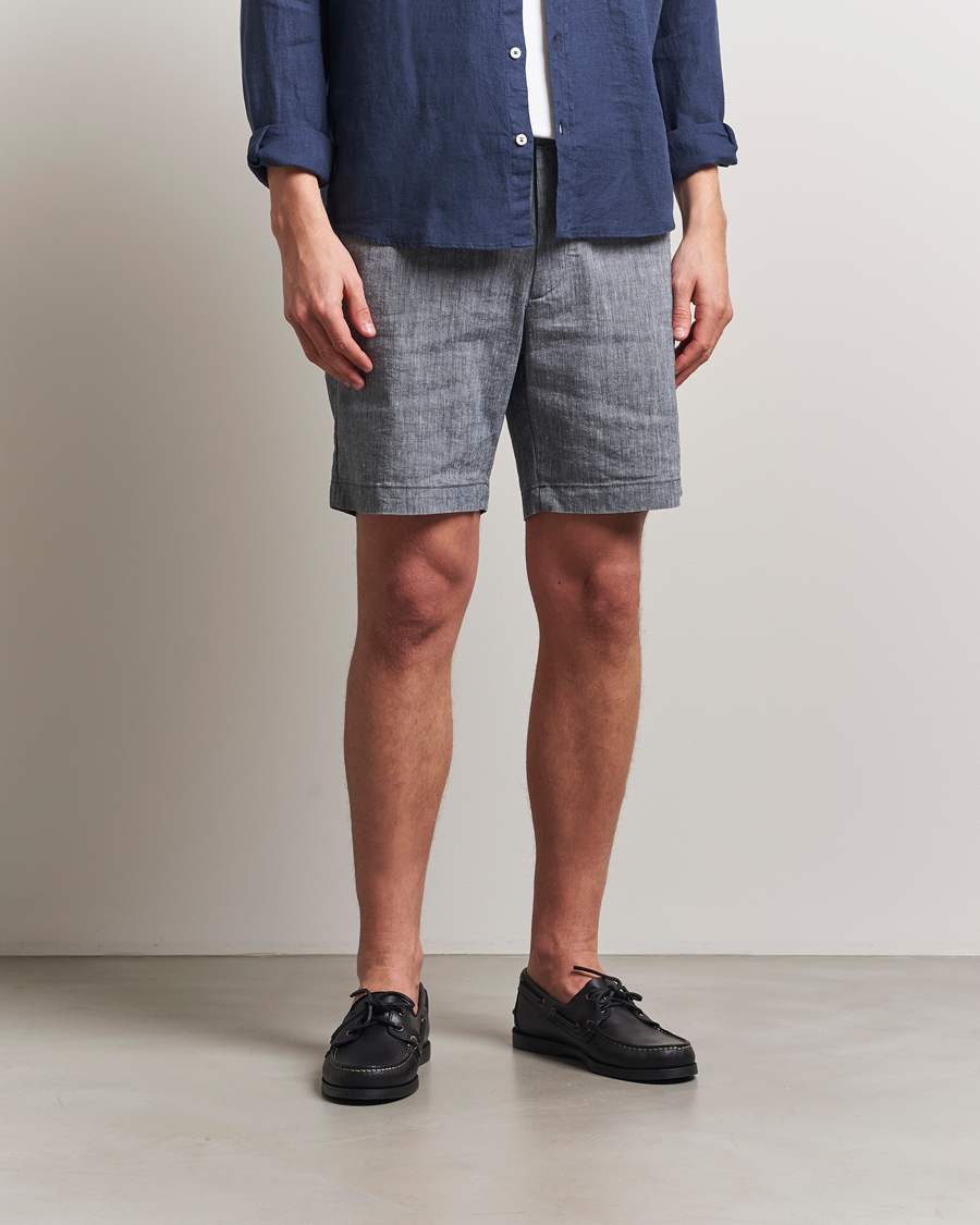 Herren | Shorts | BOSS BLACK | Kane Linen/Cotton Drawstring Shorts Dark Blue