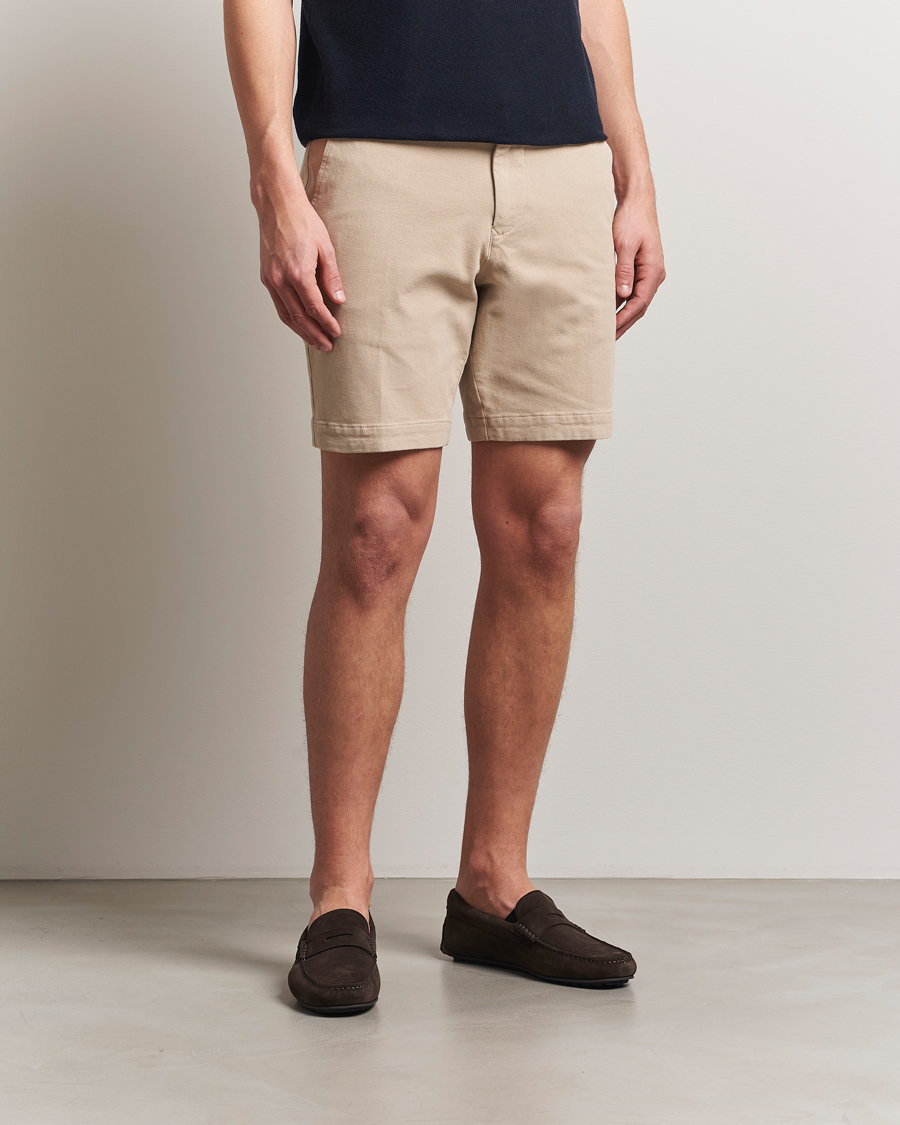Herren | Shorts | BOSS BLACK | Slice Structured Cotton Shorts Light Beige
