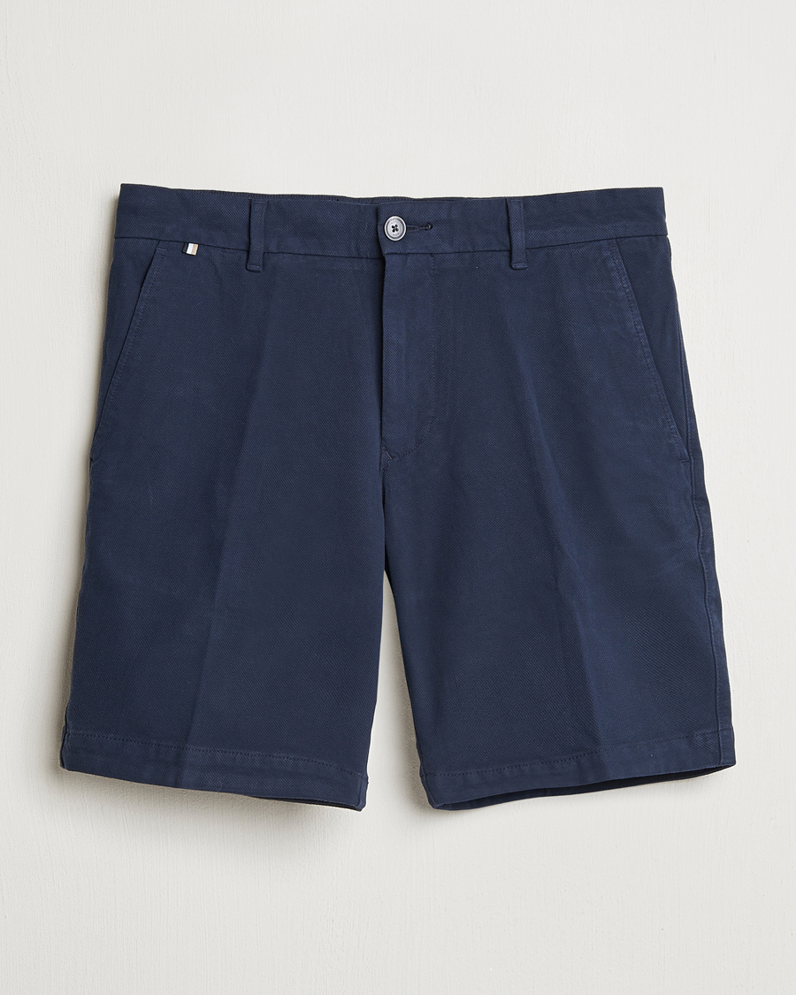 Herren | Neue Produktbilder | BOSS BLACK | Slice Structured Cotton Shorts Dark Blue