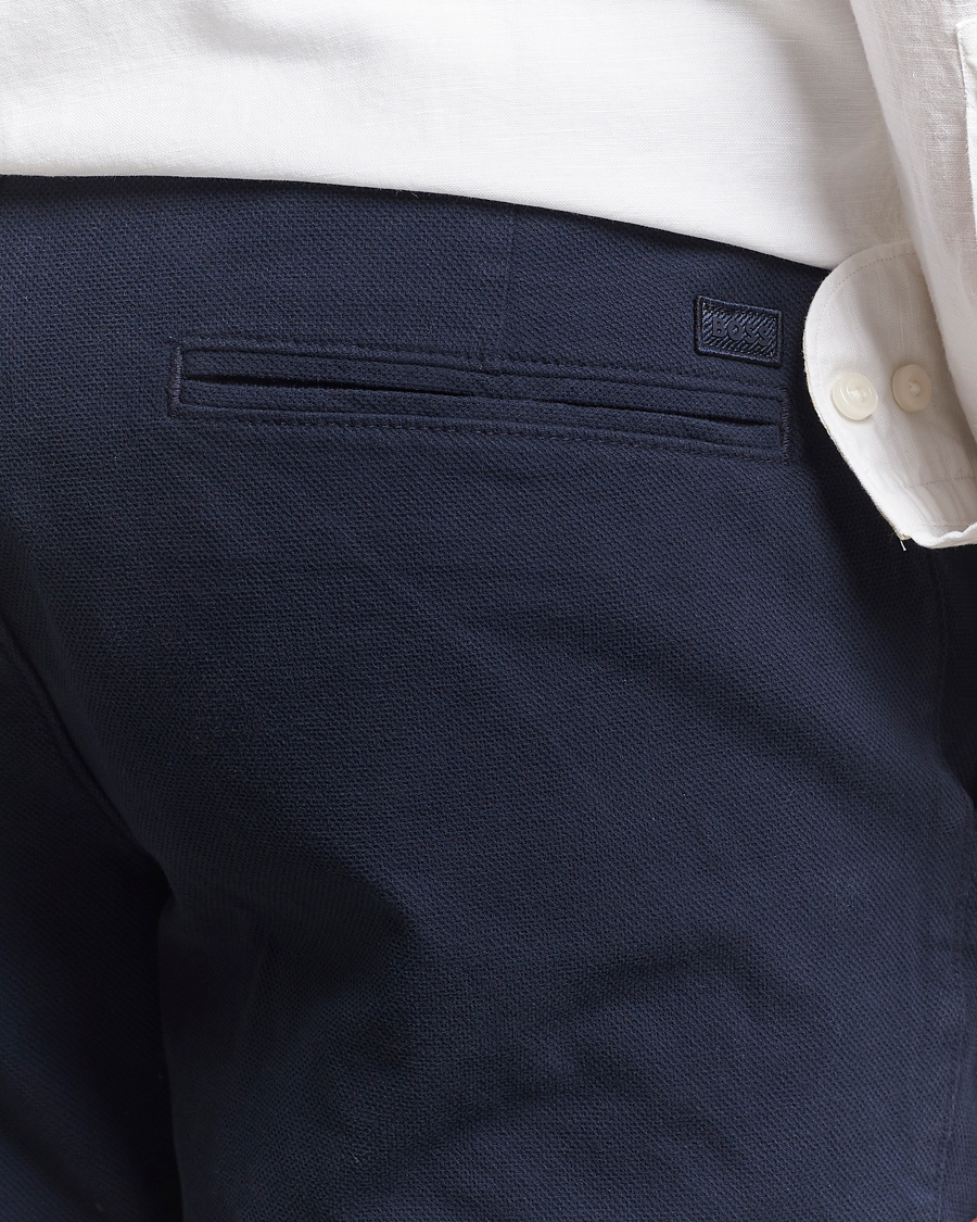Herren | Shorts | BOSS BLACK | Slice Structured Cotton Shorts Dark Blue