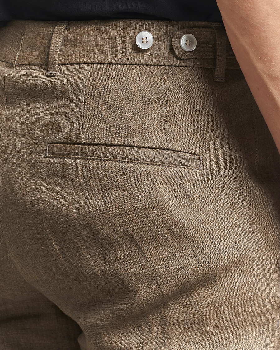 Herren | Hosen | BOSS BLACK | Genius Pleated Linen Trousers Dark Brown
