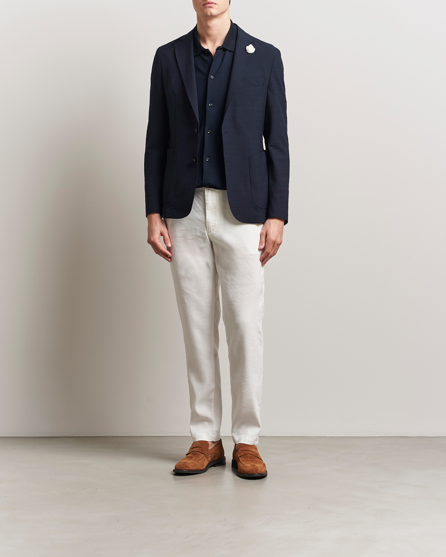 Herren | Hosen | BOSS BLACK | Kane Linen Blend Drawstring Trousers White