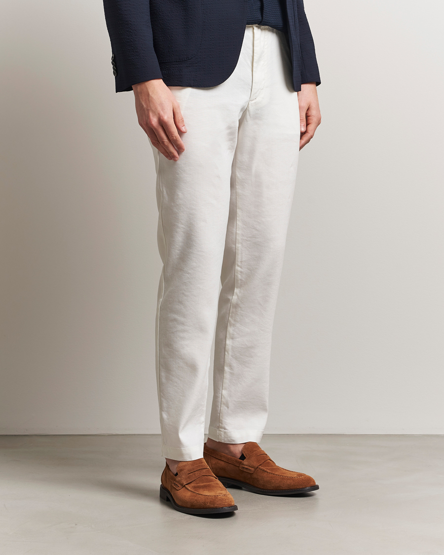 Herren | Hosen | BOSS BLACK | Kane Linen Blend Drawstring Trousers White