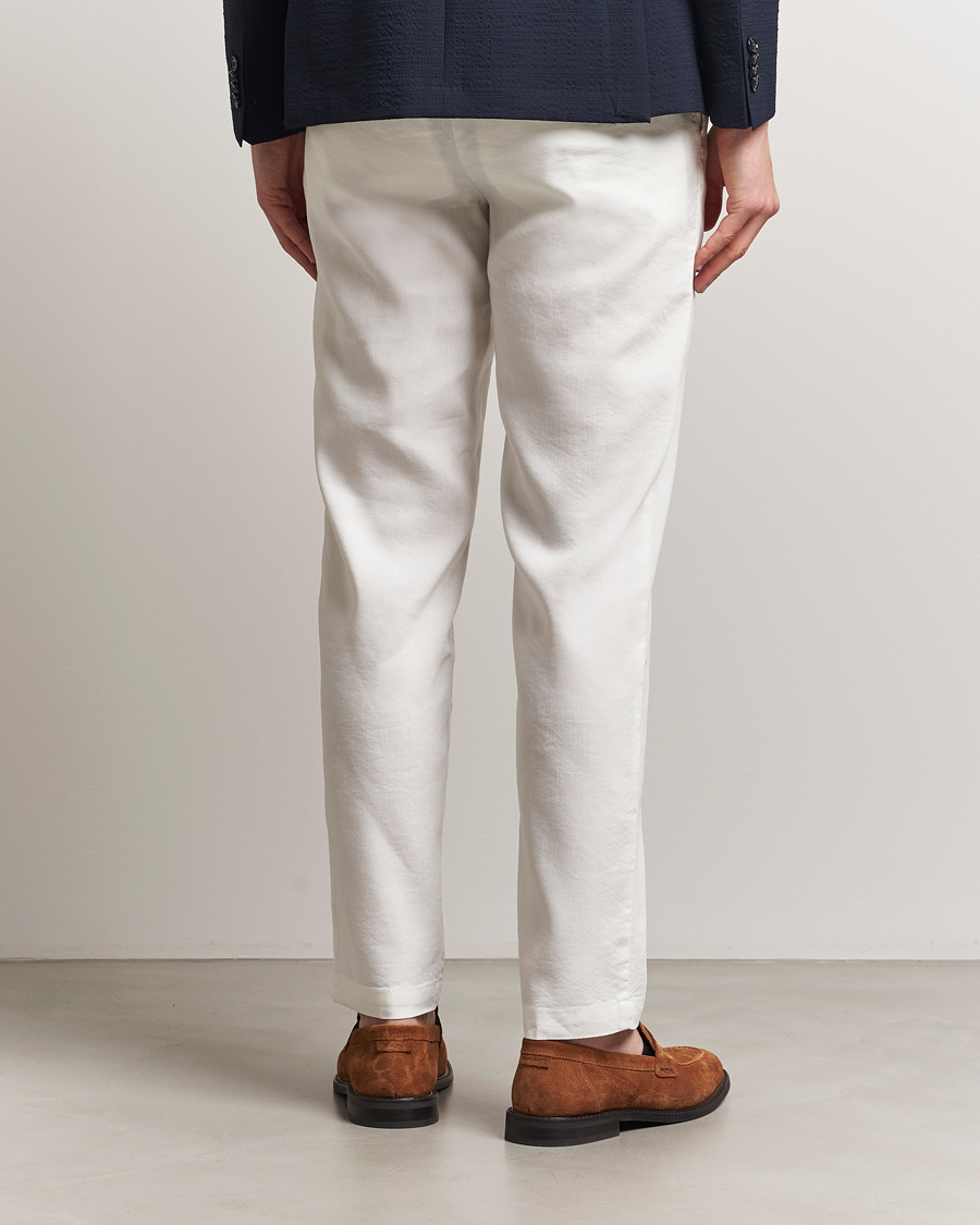 Herren | Hosen | BOSS BLACK | Kane Linen Blend Drawstring Trousers White