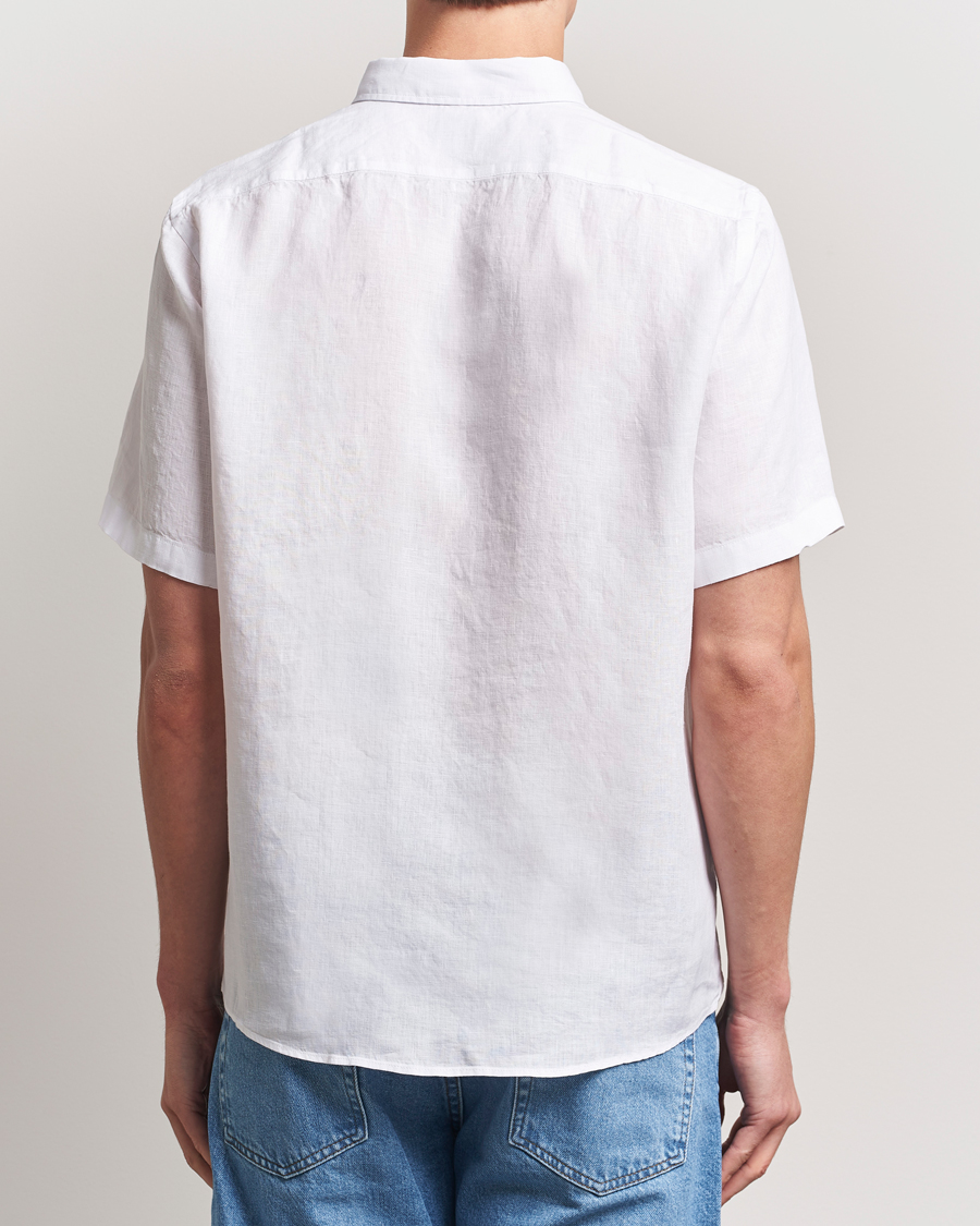 Herren | Hemden | BOSS BLACK | Liam Linen Short Sleeve Shirt White