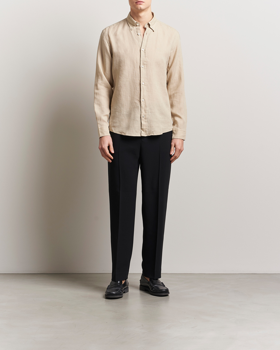 Herren | Hemden | BOSS BLACK | Liam Linen Shirt Light Beige
