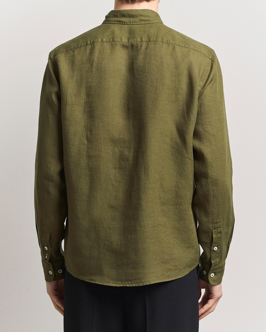 Herren | Hemden | BOSS BLACK | Liam Linen Shirt Dark Green
