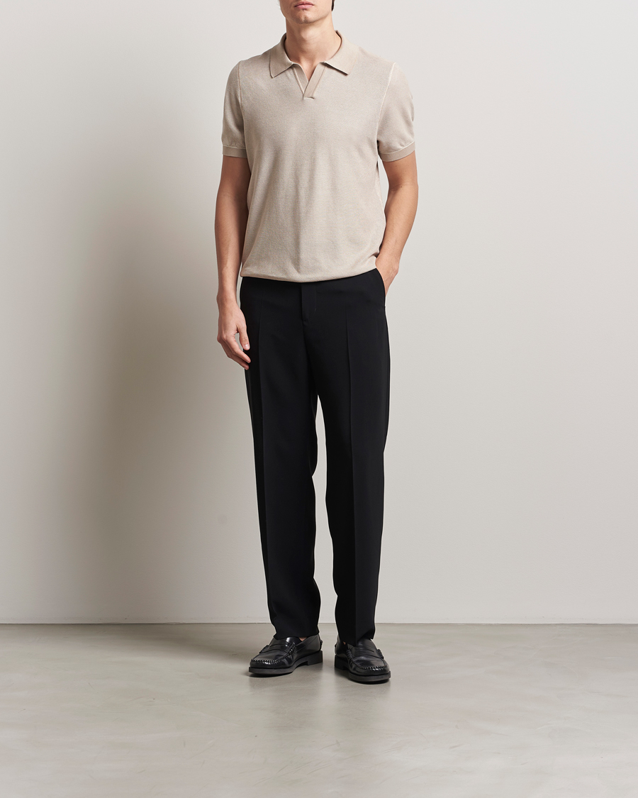 Herren | Poloshirts | BOSS BLACK | Jianluca Cotton/Lyocell Knitted Polo Open White